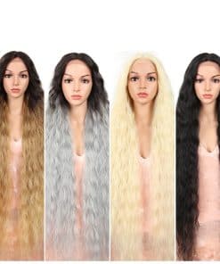 Pelucas de Encaje Largo Ondulado Sintético de Icono de