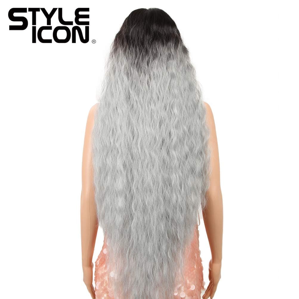 Pelucas de Encaje Largo Ondulado Sintético con Bebé Pelo - Imagen 9