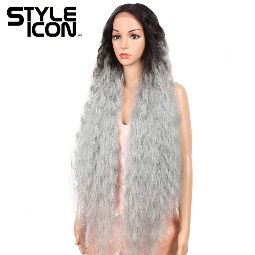 Pelucas de Encaje Largo Ondulado Sintético con Bebé Pelo - Imagen 7