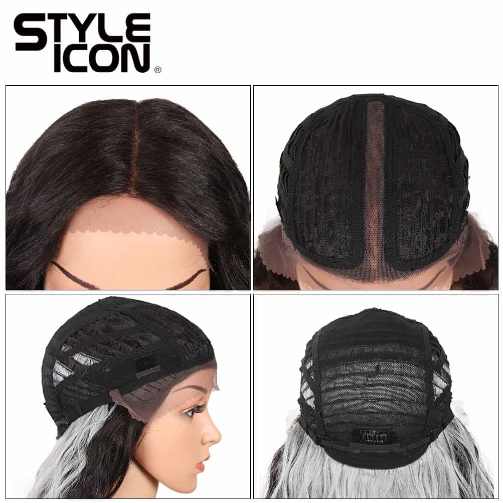 Pelucas de Encaje Largo Ondulado Sintético con Bebé Pelo - Imagen 8