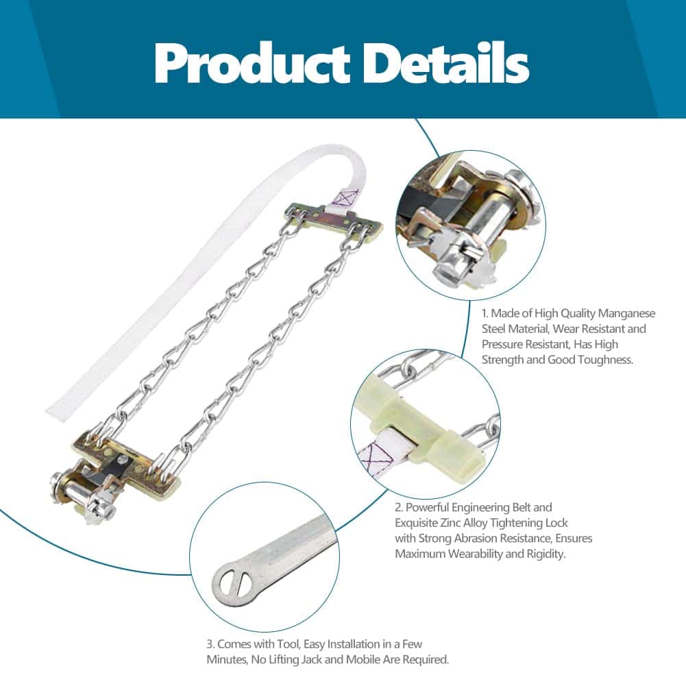 Juego de 3 Cadenas Antideslizantes para Neumáticos de Nieve - Imagen 5