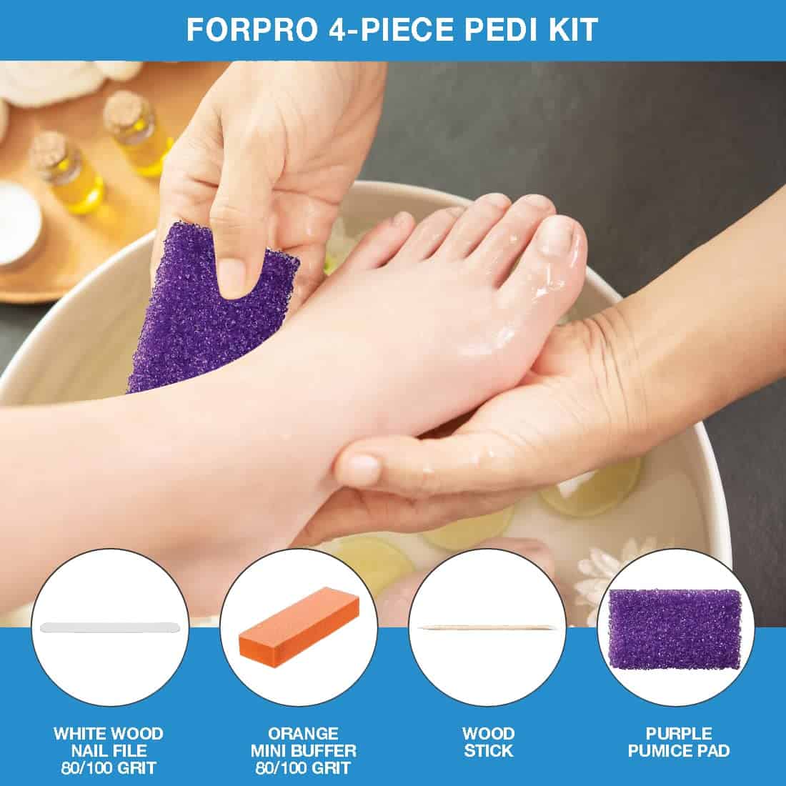 Kit Pedicura de 4 Piezas ForPro, 200 Unidades, Juego de - Imagen 7