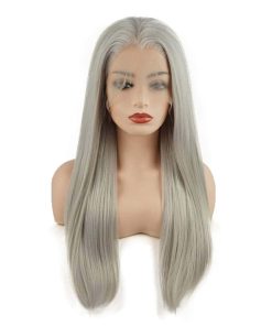 Peluca Frontal de Encaje Sintético Largo Recto de 24