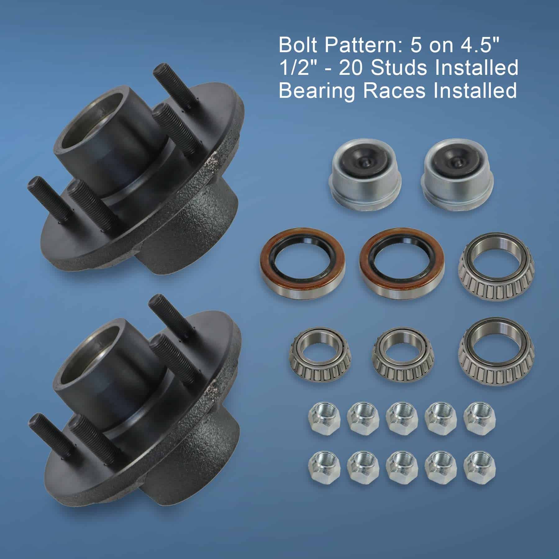 Kit de cubo de buje de remolque JDMSPEED 5 en 4.5" para eje - Imagen 6
