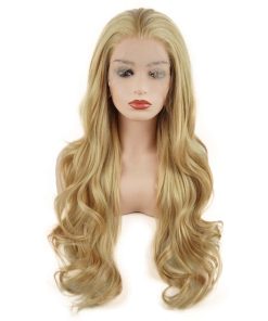 Peluca Larga Ondulada Rubia Mezclada 26 pulgadas de