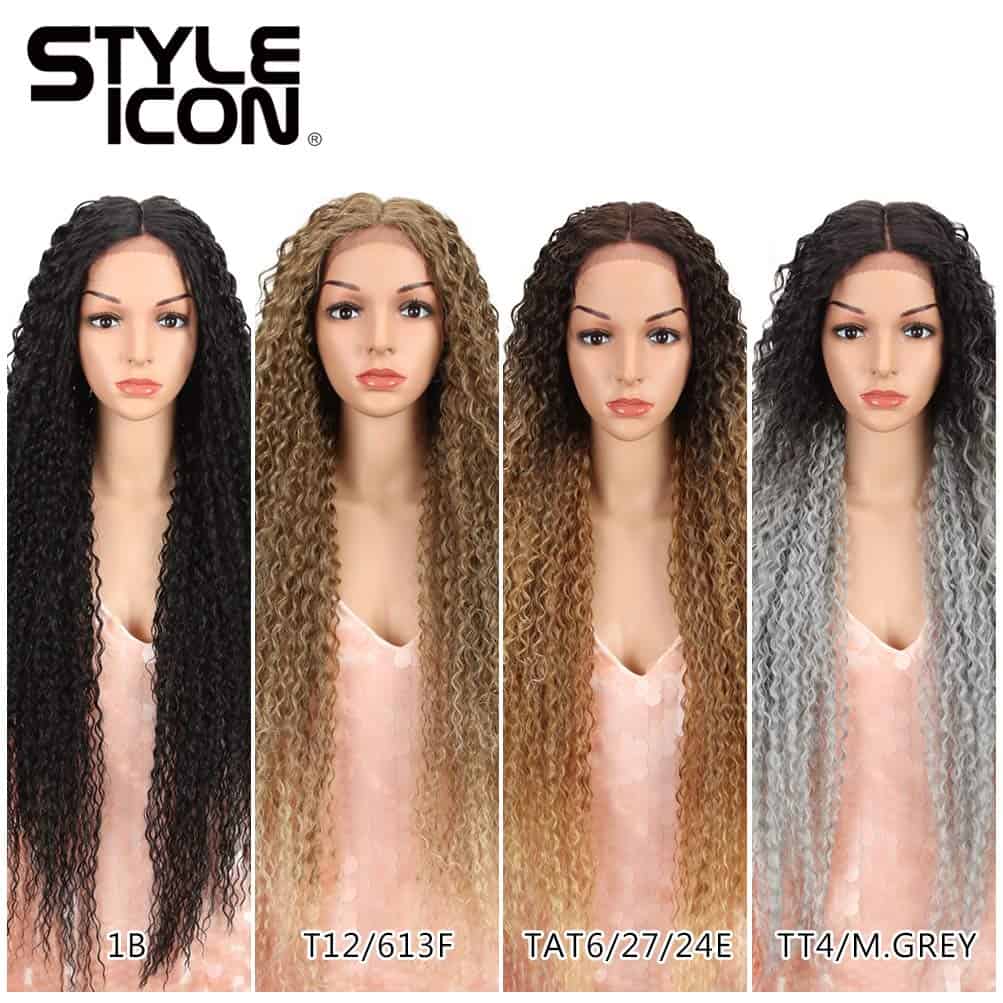 Peluca larga y rizada de 38 pulgadas con encaje frontal - Imagen 8