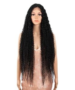 Peluca larga y rizada de 38 pulgadas con encaje frontal