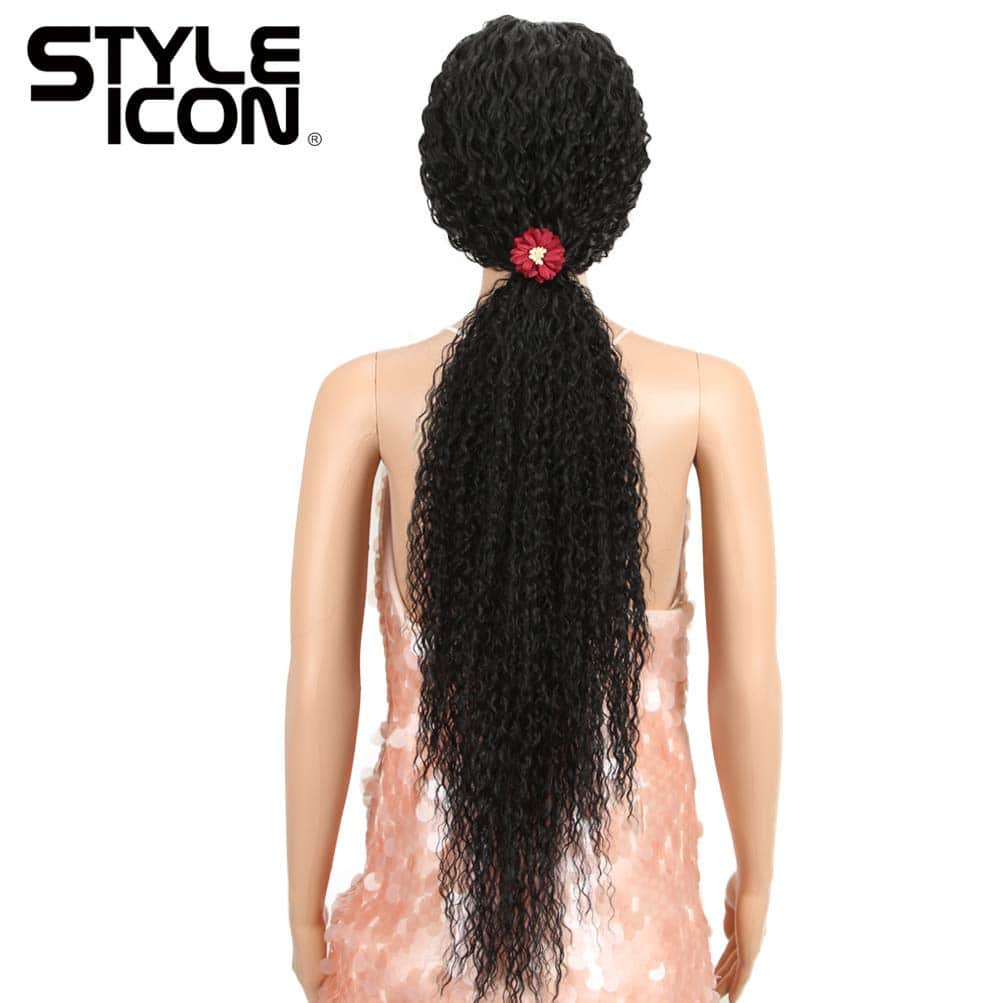 Peluca larga y rizada de 38 pulgadas con encaje frontal - Imagen 10