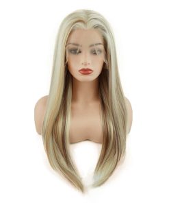 Peluca rubia mezcla de rubio avellana claro de 24 pulgadas