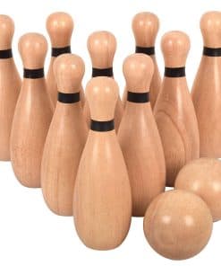 Juego de Bolos Gigantes para Exteriores de Madera con Bolsa