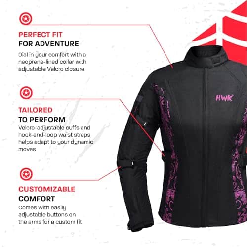 Chamarra de Moto HWK Adventure/Touring para Mujer, Chaqueta - Imagen 3