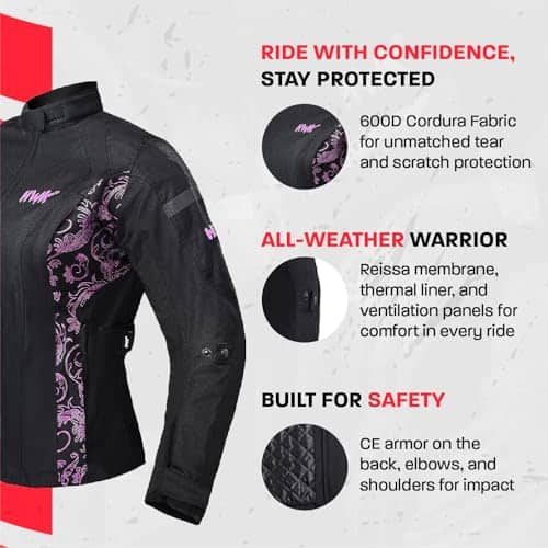 Chamarra de Moto HWK Adventure/Touring para Mujer, Chaqueta - Imagen 4