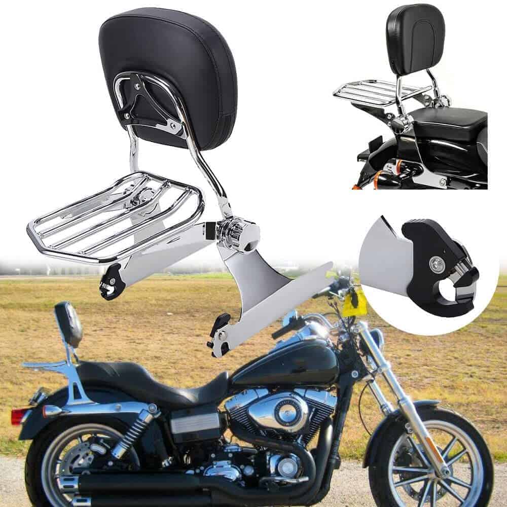 Respaldo Desmontable + Parrilla Para Equipaje Para Harley