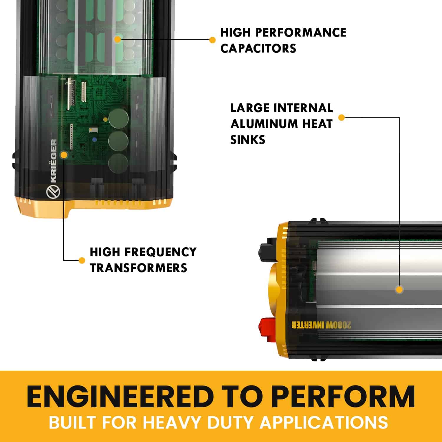 Inversor de corriente de 2000 vatios K KRIEGER 12V a 110V, - Imagen 4