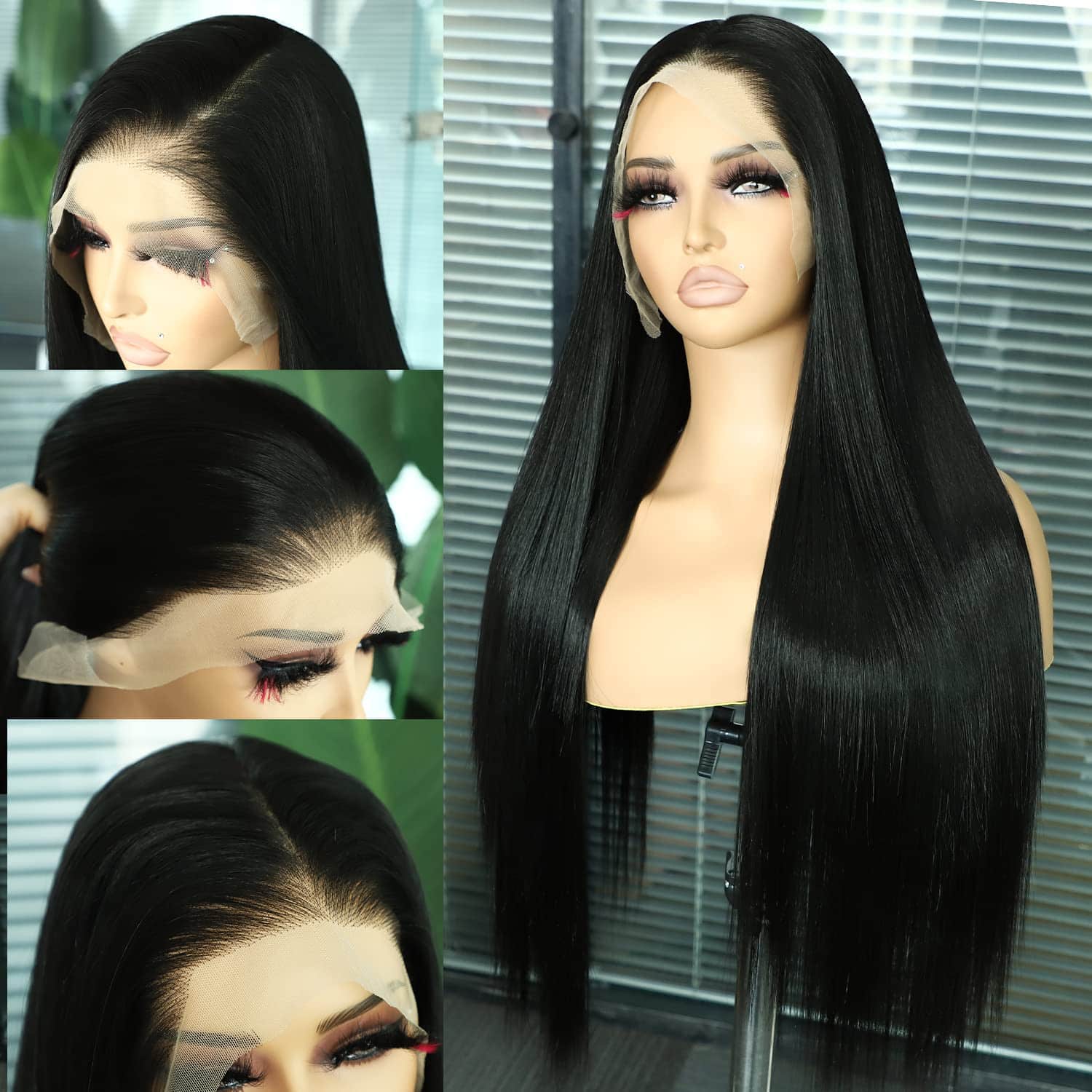 SAPPHIREWIGS Pelucas de Encaje Frontal 13x6 Negras Pelo - Imagen 4