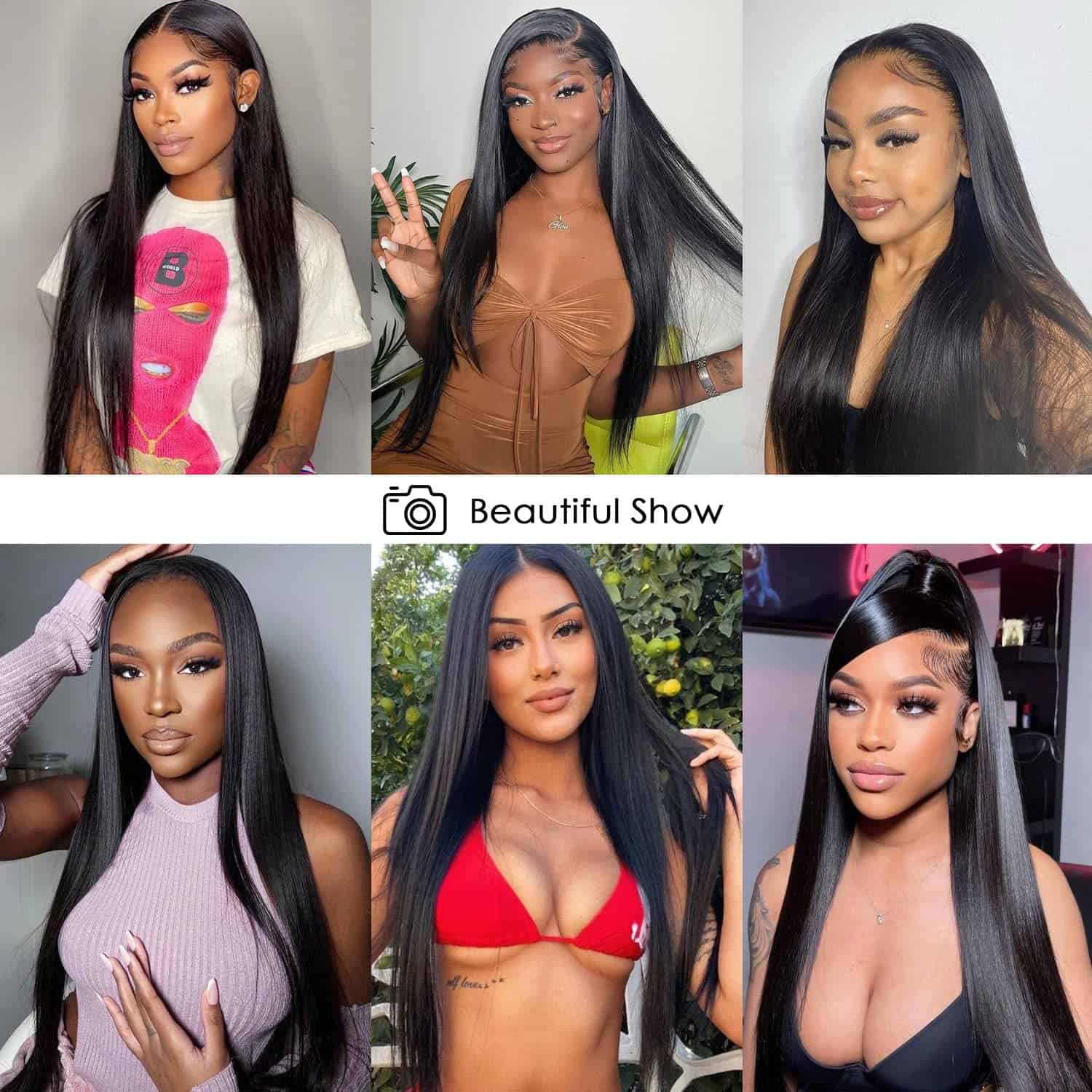 SAPPHIREWIGS Pelucas de Encaje Frontal 13x6 Negras Pelo - Imagen 3