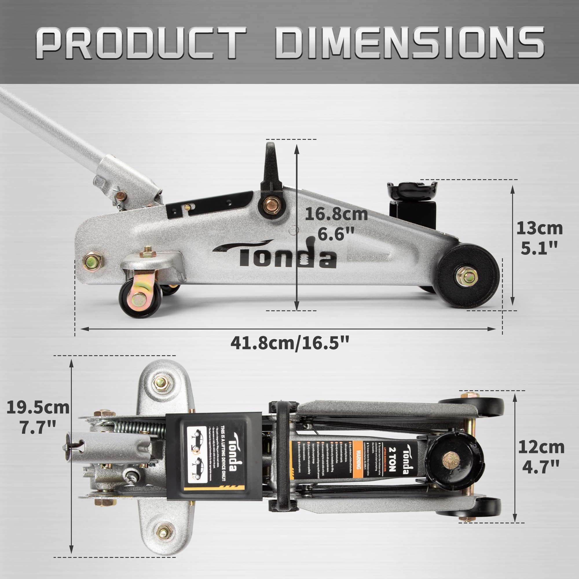 Gato hidráulico TONDA de 2 toneladas (3,800 libras) para - Imagen 3