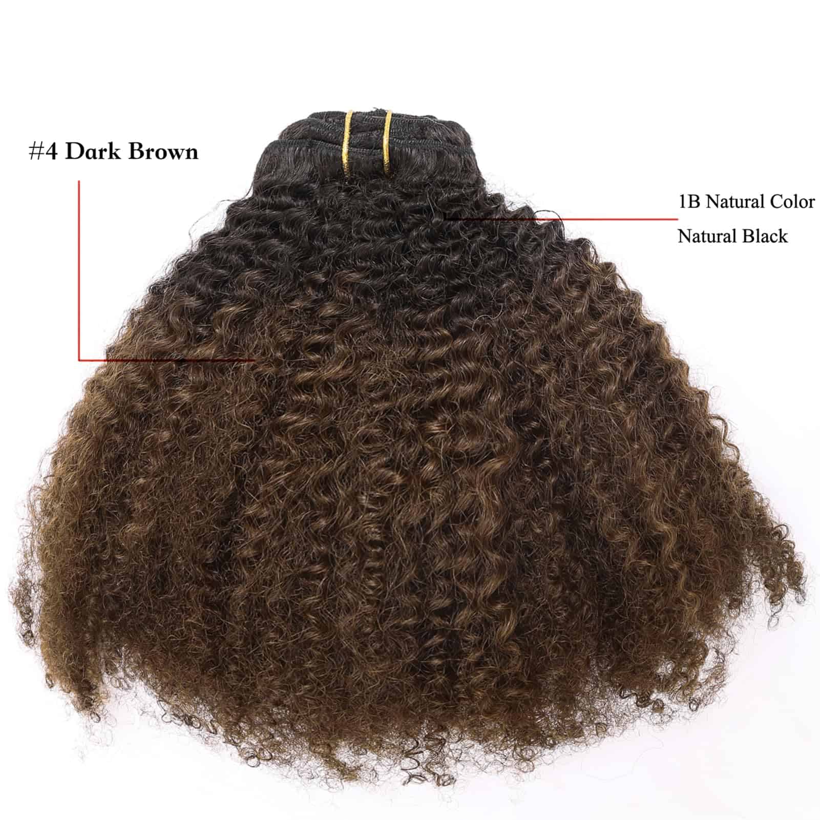 Extensiones de Cabello Afro Kinky Clip Ins de Pelo Humano - Imagen 3