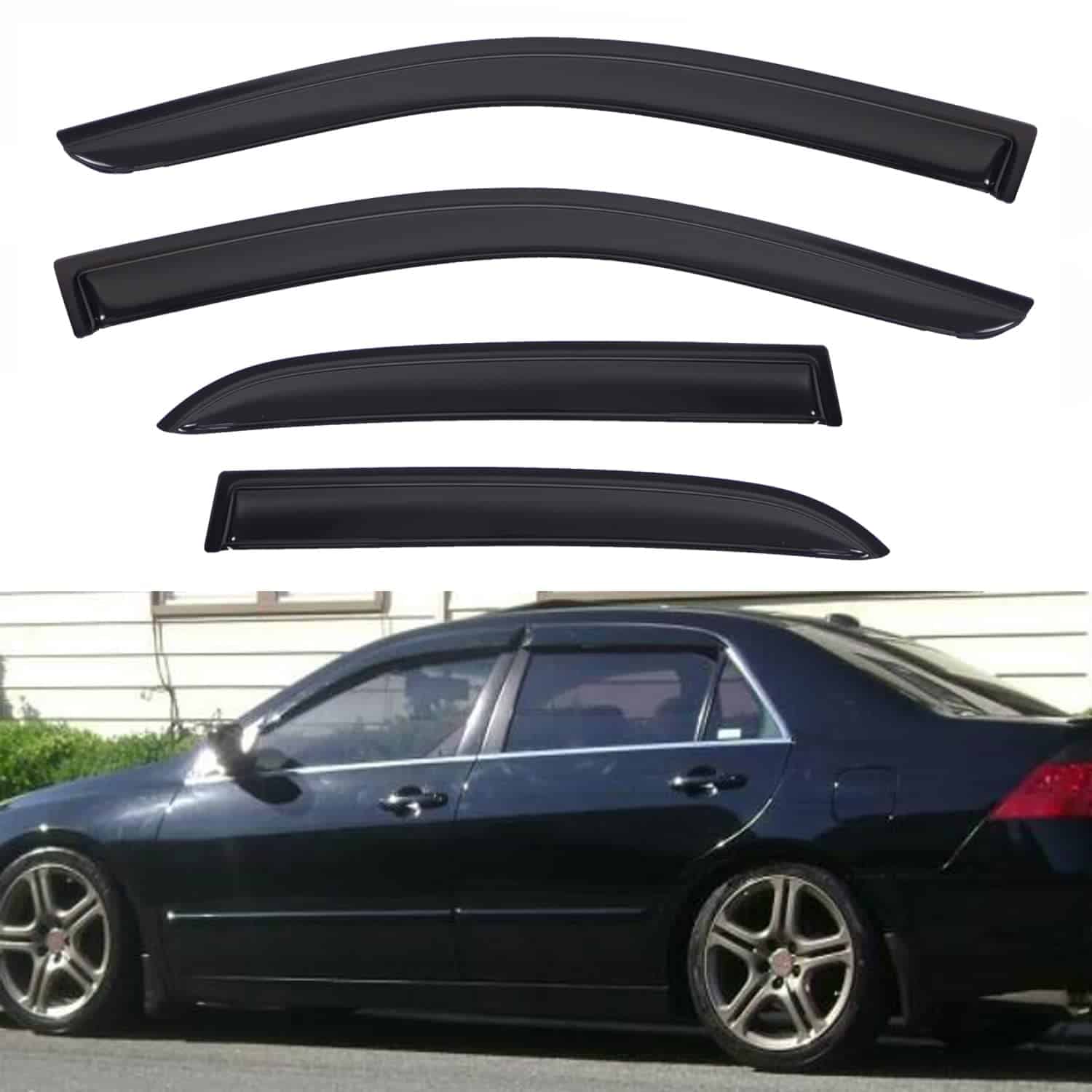 Conjunto de 4 Viseras de Ventana para Lluvia Compatible con