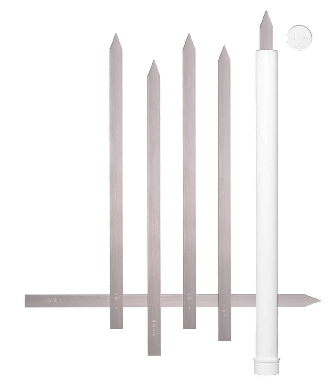 + HOM 6 Brochetas Planas de 1" de Ancho, Acero Inoxidable,