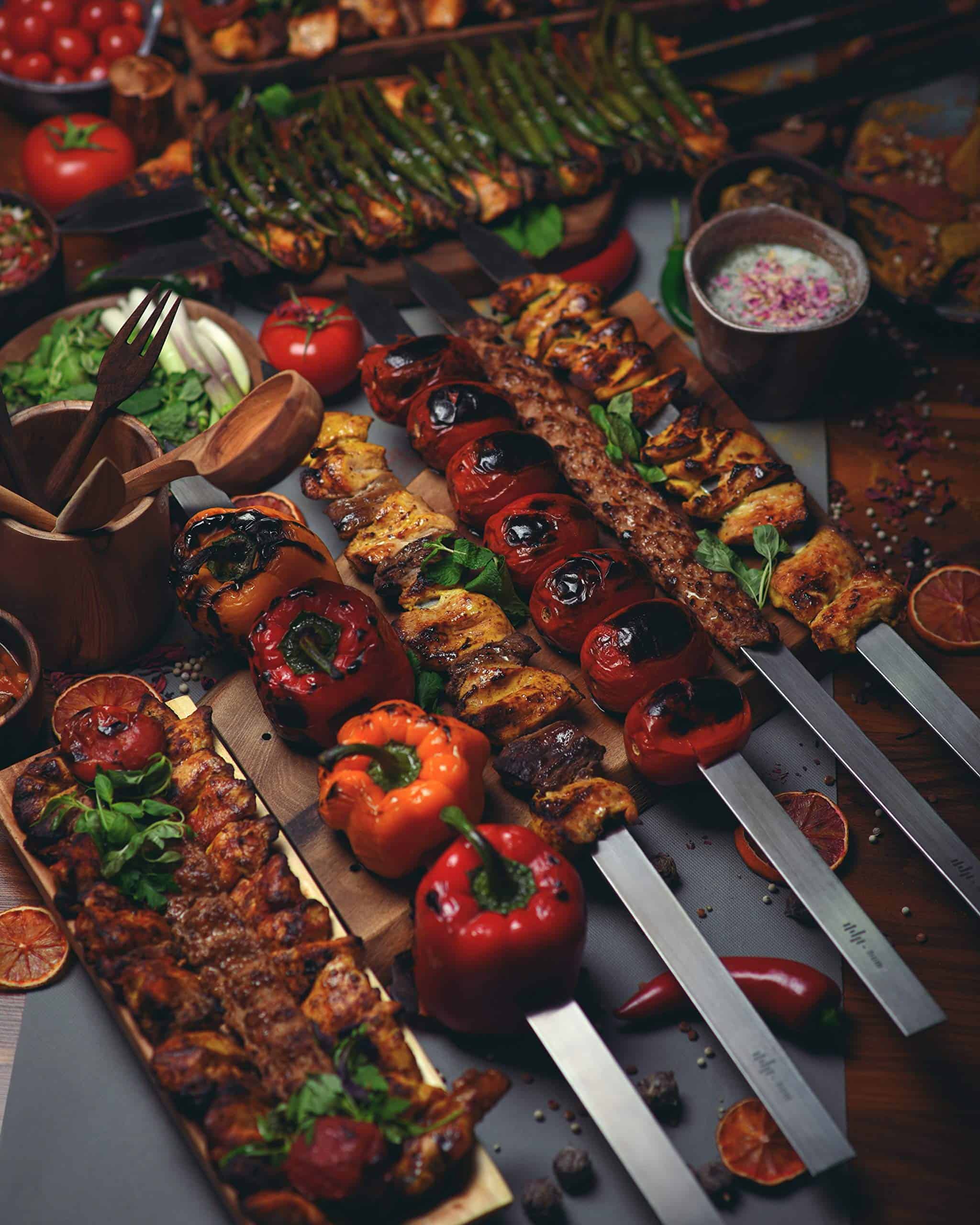 + HOM 6 Brochetas Planas de 1" de Ancho, Acero Inoxidable, - Imagen 4