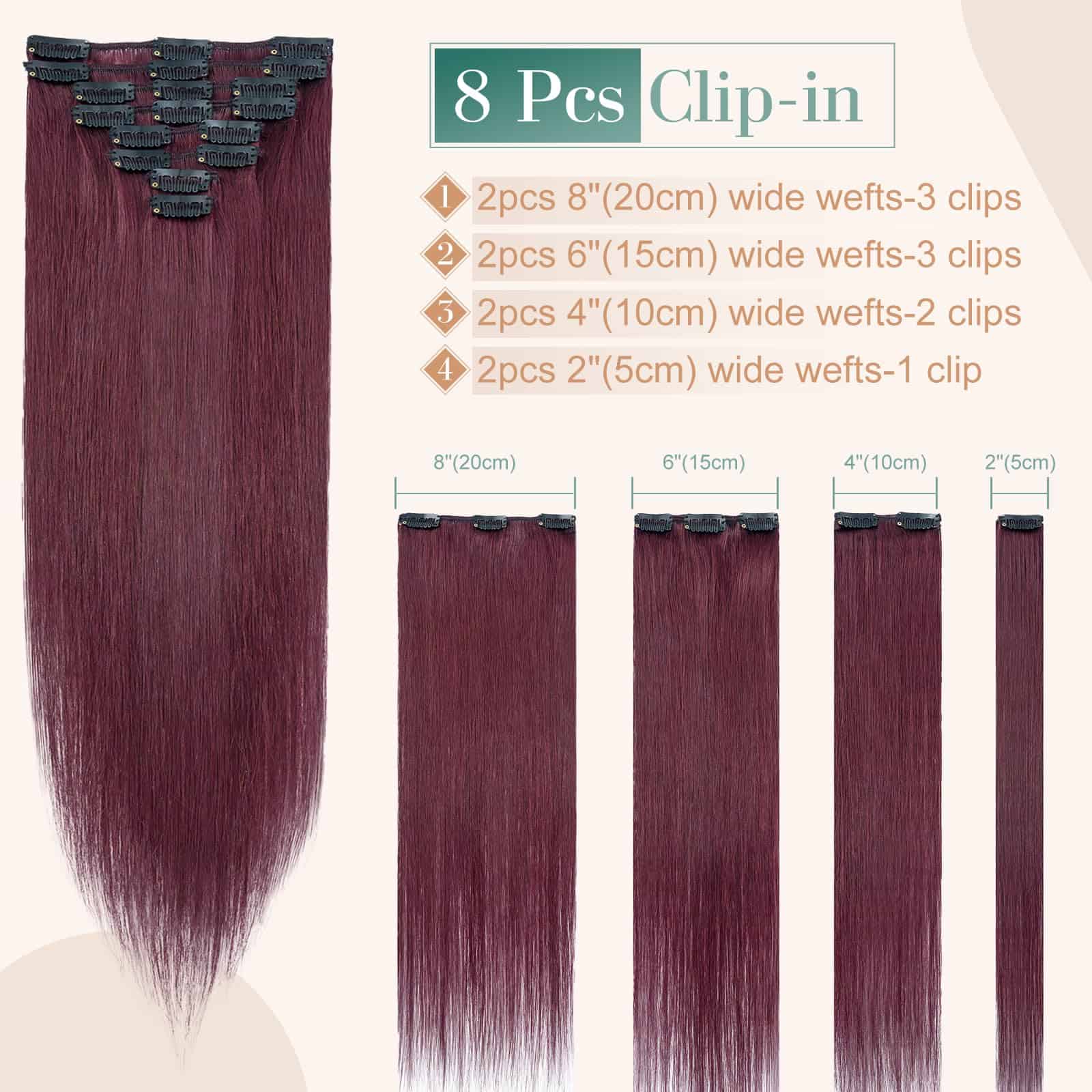Extensiones de Cabello Clip en Cabello Humano Real 8pcs 14 - Imagen 6