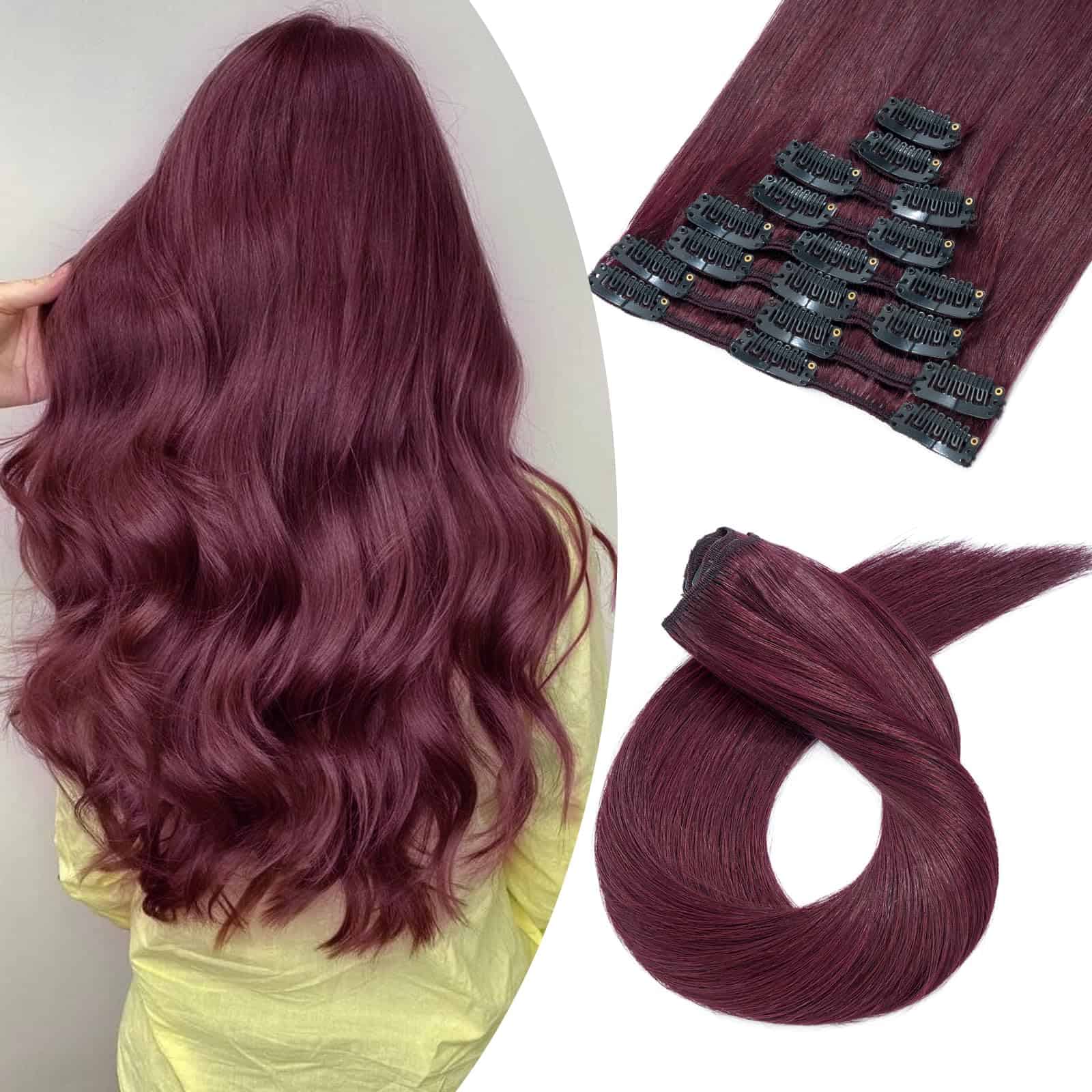 Extensiones de Cabello Clip en Cabello Humano Real 8pcs 14