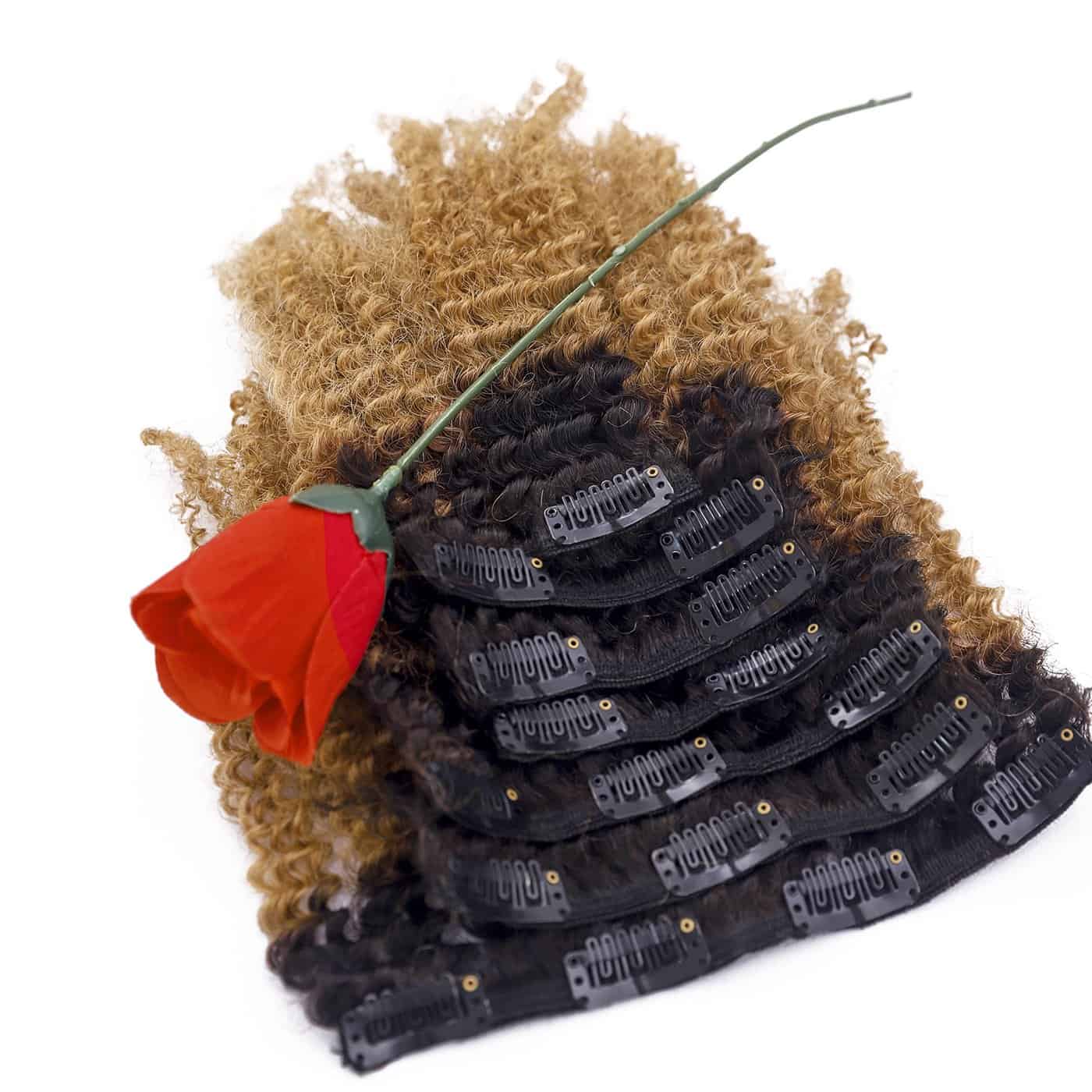 Loxxy Afro Kinky Curly Clip In Hair Extensions Remy Human - Imagen 7