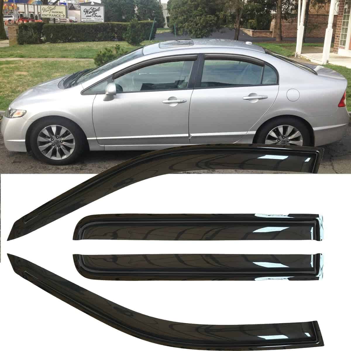 Deebior 4pcs Viseras para Ventanas Laterales a Prueba de