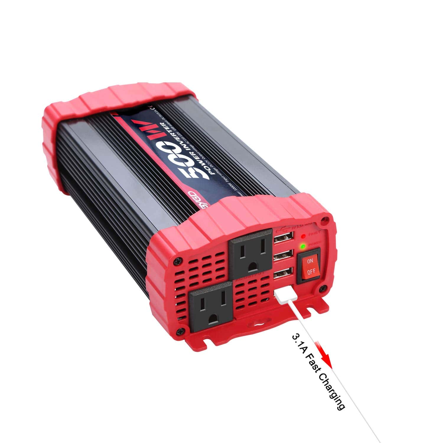 Inversor de Corriente BYGD 500W, Adaptador de Cargador de - Imagen 8