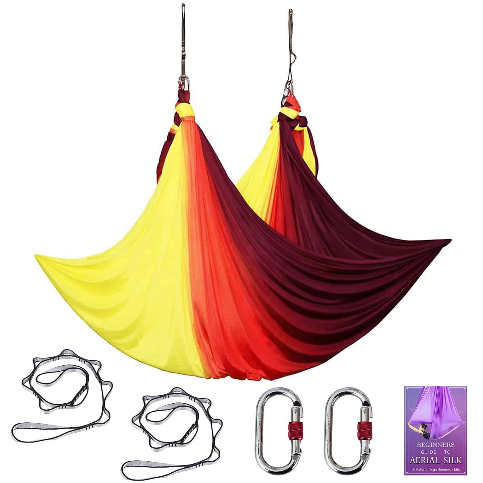 Hamacas de Yoga Aéreo L:5M W:2.8M Juego de Columpio de Seda