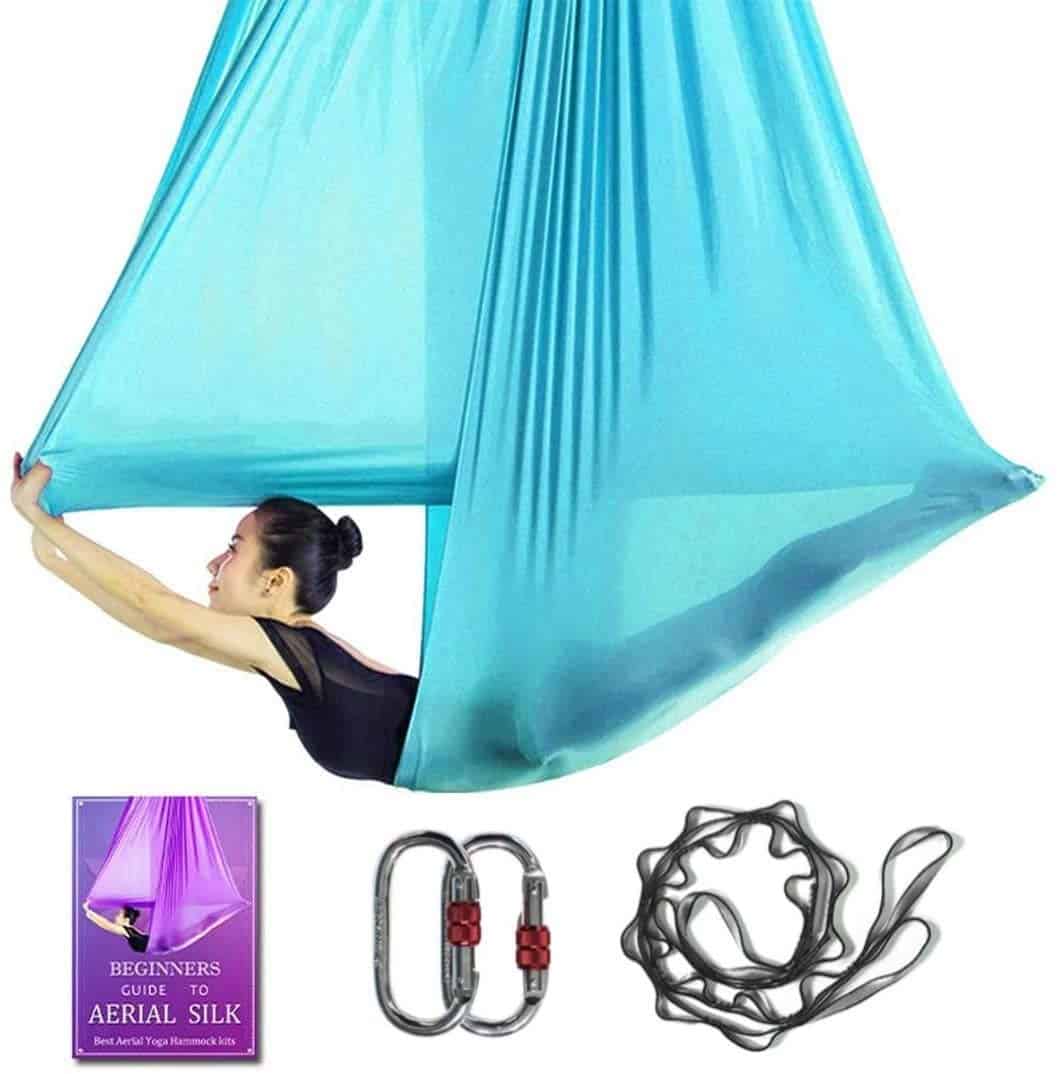 Hamaca de Yoga Aéreo L:5M W:2.8M Set de -Azul Cielo