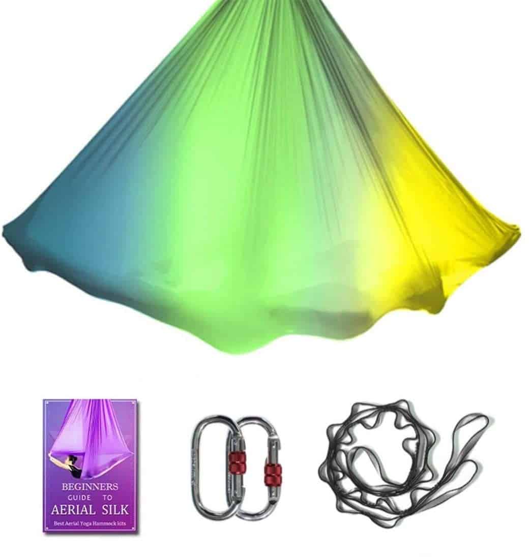 Hamaca de Yoga Aéreo L:5M W:2.8M Set de -Amarillo Cambio Gra