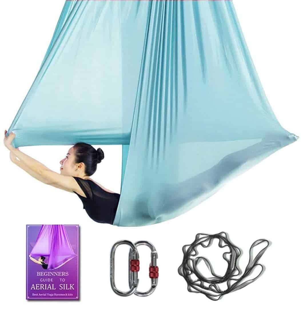 Hamaca de Yoga Aéreo L:5M A:2.8M Set de -Azul Lago