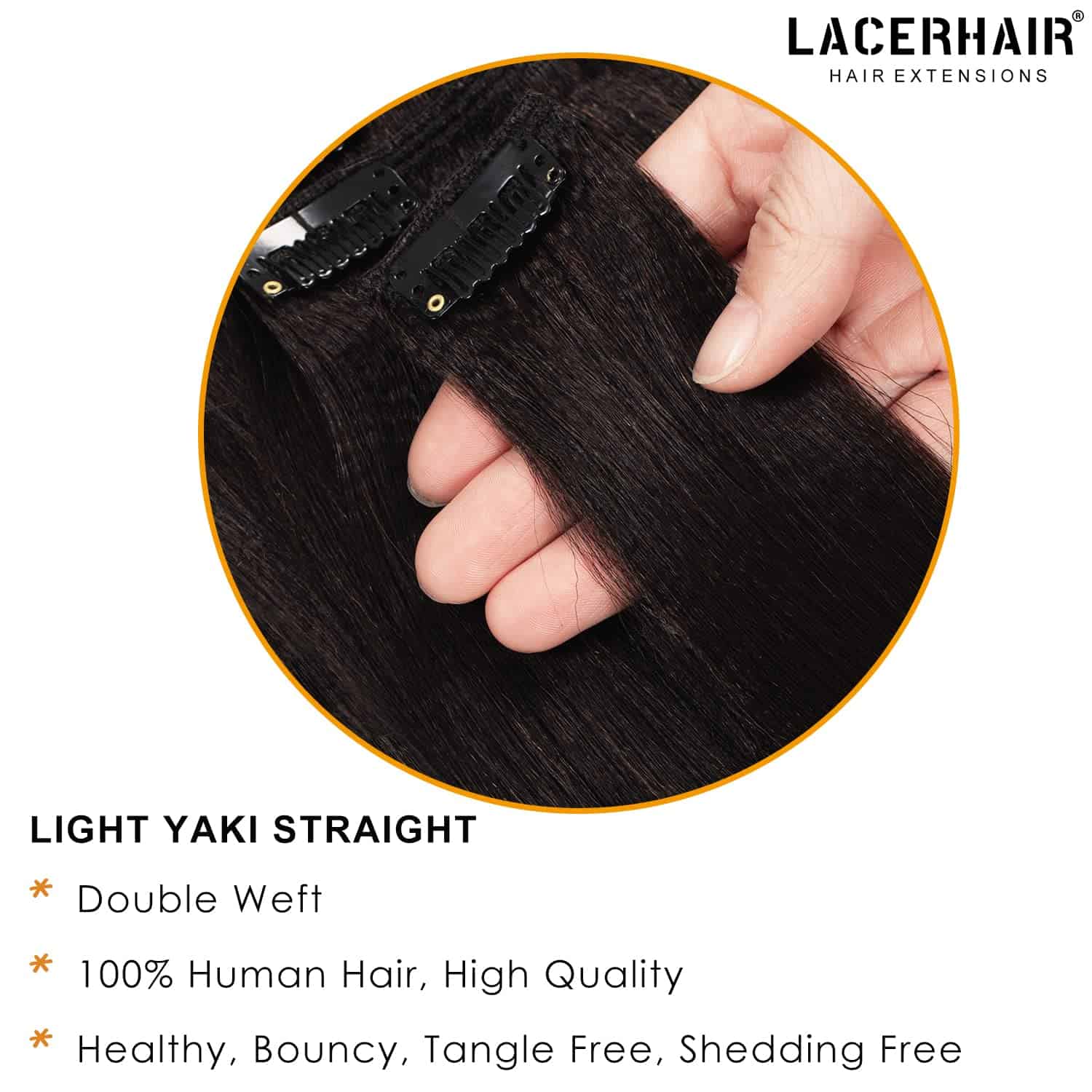 Extensiones de Cabello Clip Yaki Liso Ligero Lacer, Color - Imagen 4