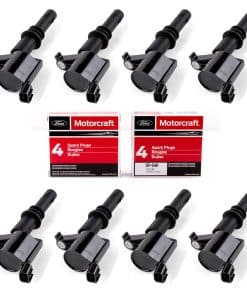 Juego de 8 bujías de platino MAS y 8 bobinas de encendido