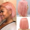 Pelucas Bob de Encaje HD Smartinnov 13x4, Pelo Humano Rosa