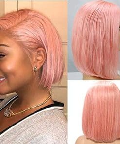 Pelucas Bob de Encaje HD Smartinnov 13x4, Pelo Humano Rosa