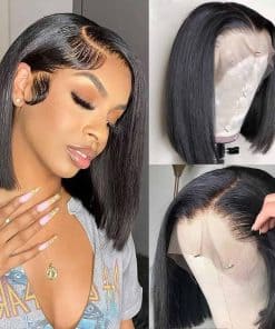 Peluca Bob de Cabello Humano Smartinnov, Negro Natural