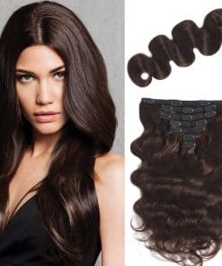 Clip In Hair Extensions Real Human Hair Black Girl Dark