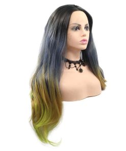 Pelucas Frontales de Encaje Sintético Natural Ombre de Onda