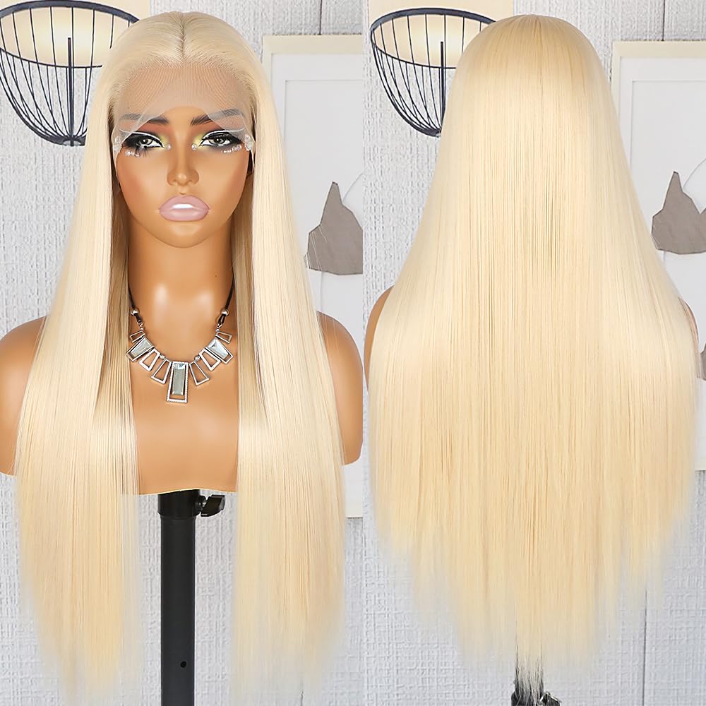 Pelucas de Encaje Rubio QD-Tizer Pelo Largo Rubio Recto - Imagen 5