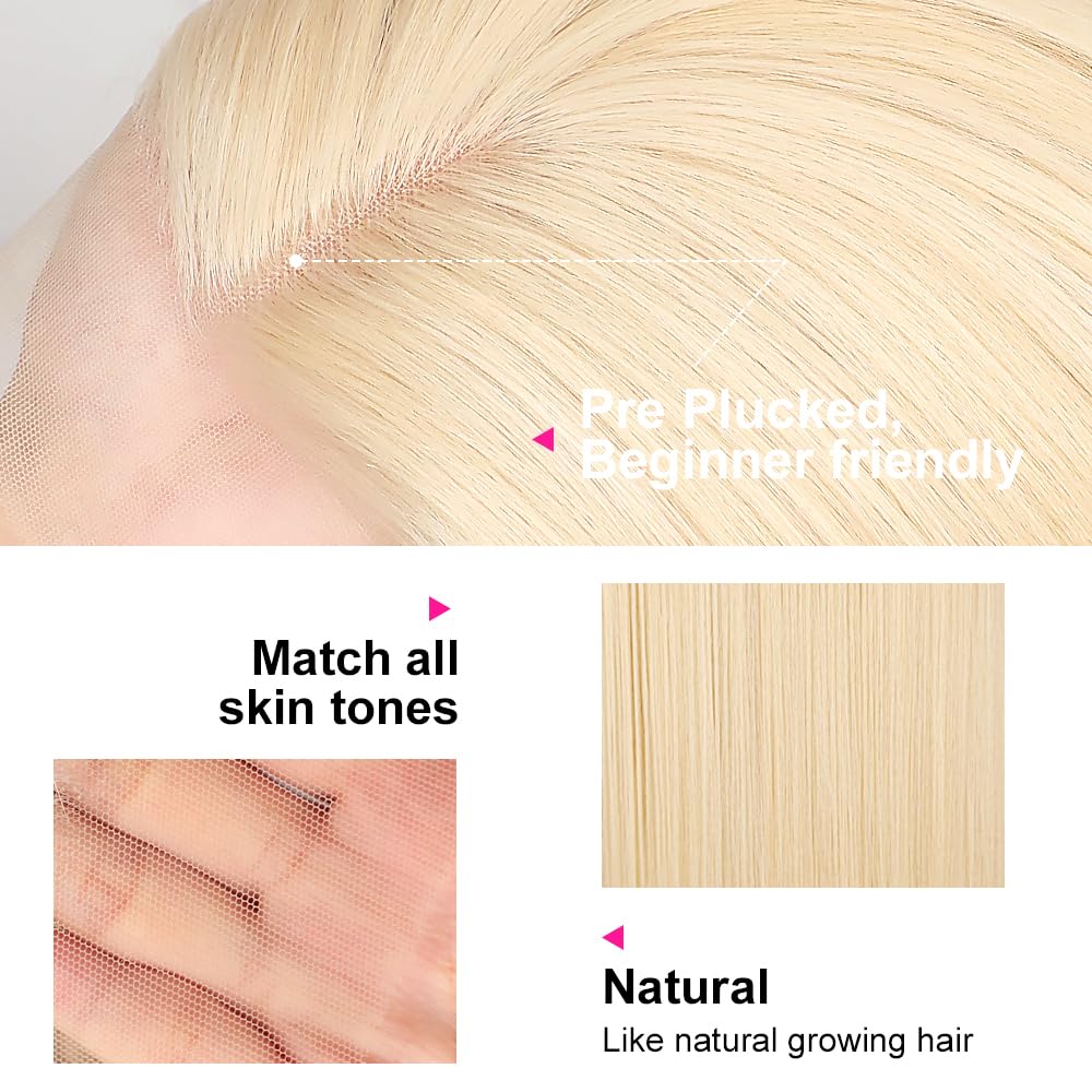 Pelucas de Encaje Rubio QD-Tizer Pelo Largo Rubio Recto - Imagen 6