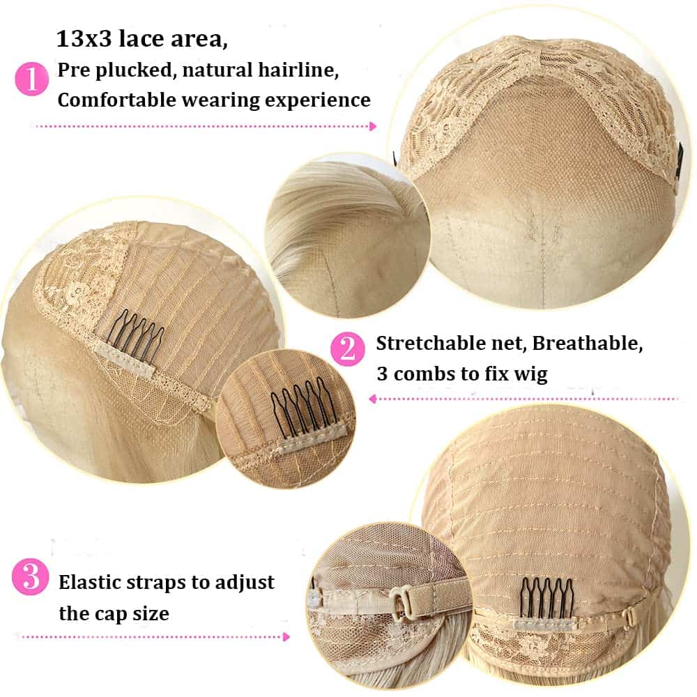 Pelucas de Encaje Rubio QD-Tizer Pelo Largo Rubio Recto - Imagen 7