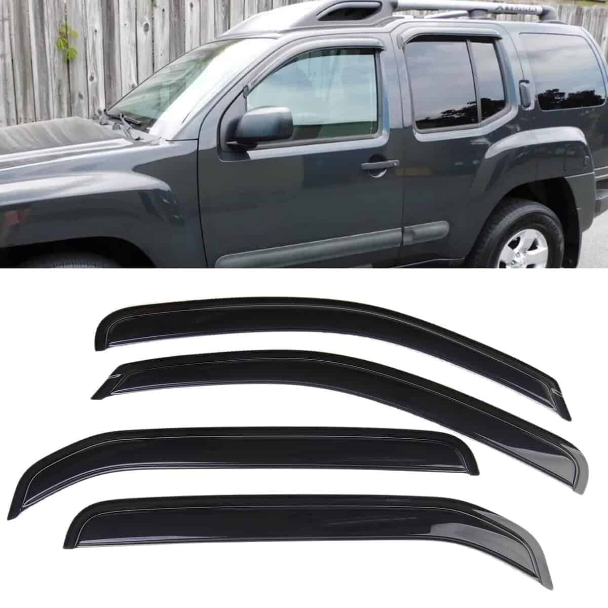 Deflector de ventana de humo para lluvia y sol, compatible