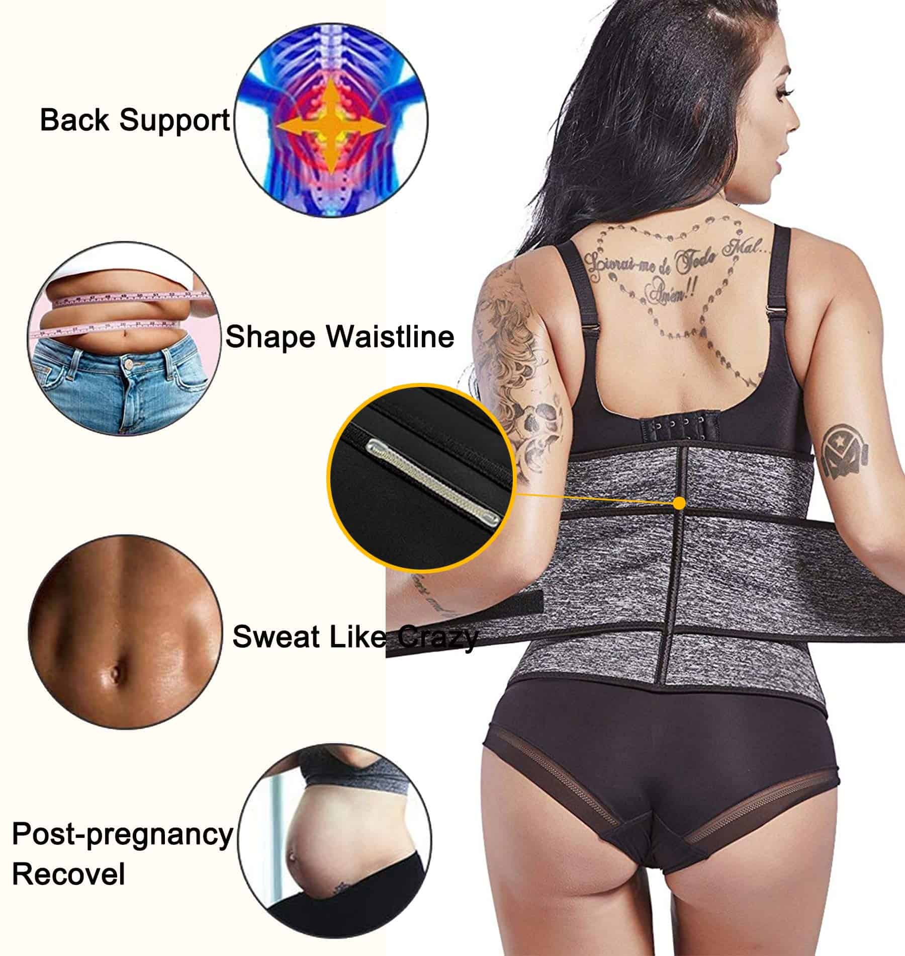 Cinturón adelgazante TWINS FLAME de neopreno para mujeres, - Imagen 4