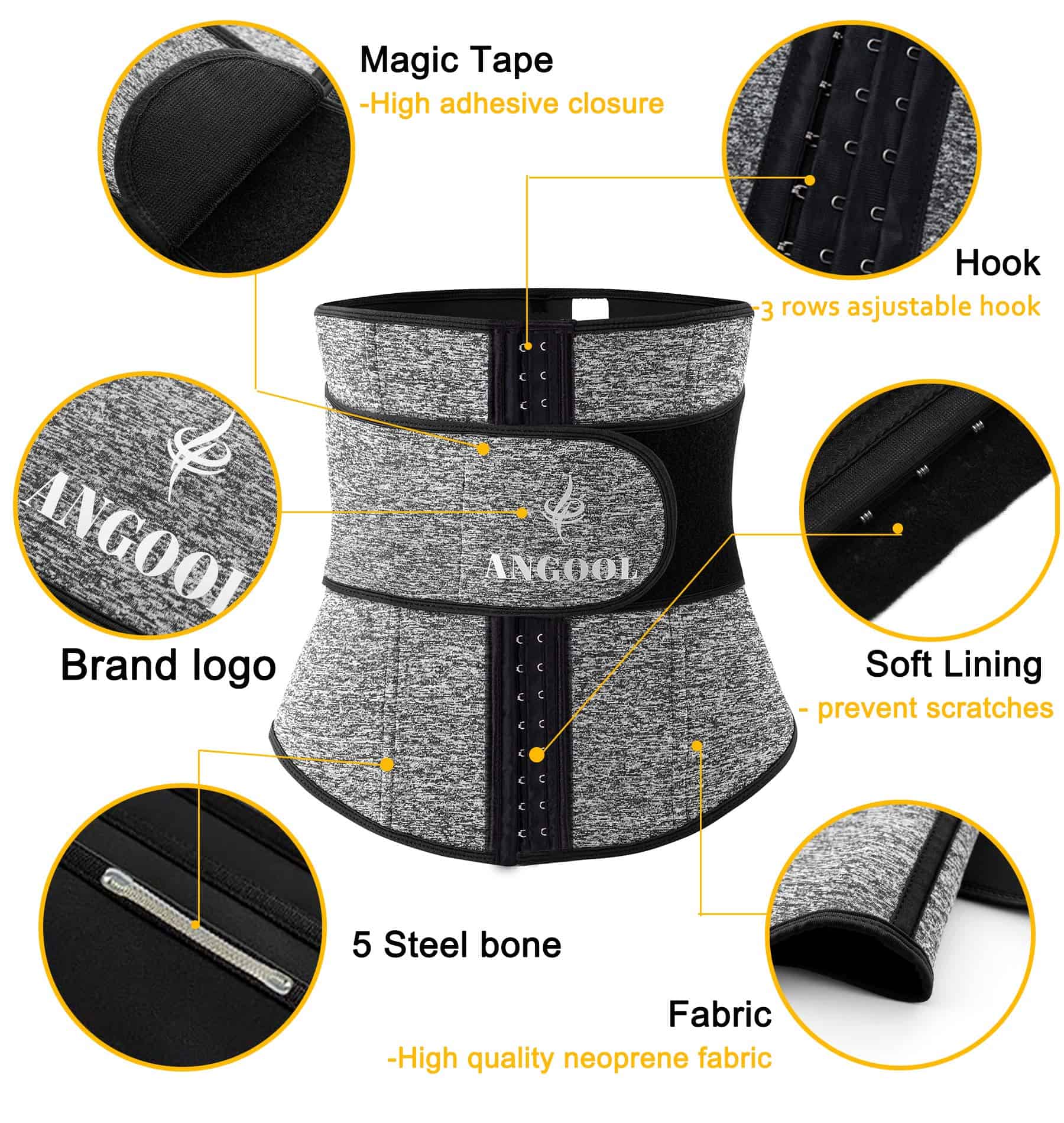 Cinturón adelgazante TWINS FLAME de neopreno para mujeres, - Imagen 5