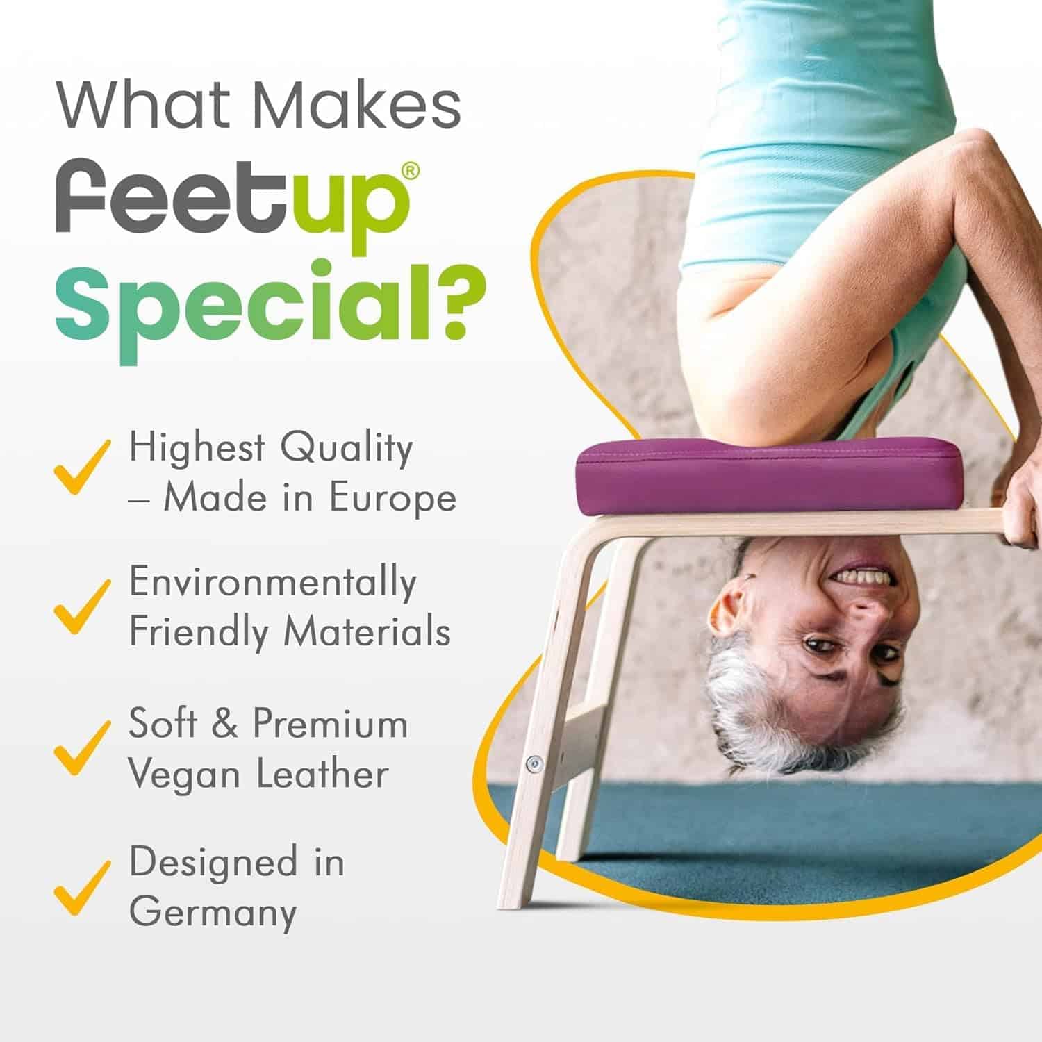 FeetUp - Banco de Yoga para Paradas de Mano, Entrenador - Imagen 4