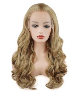 Pelucas Wavy Largas de 24 pulgadas Cuatro Tonos Rubios