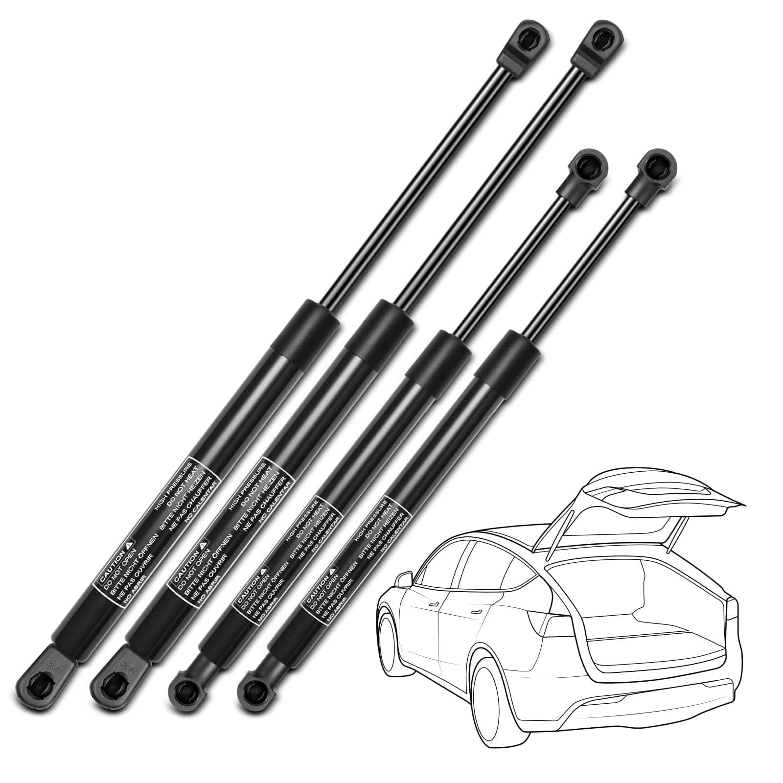 YHTAUTO 4PCS Soportes de Elevación para Capó y Portón